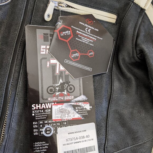 IXS Shawn Motorcycle Jacket "Spirit of 79" Gray Black & Ivory- Men's US 40/EU 50 - Picture 7 of 8